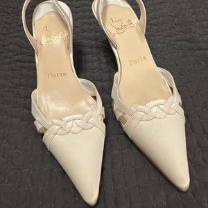 Christian Louboutin slingback bridal pumps